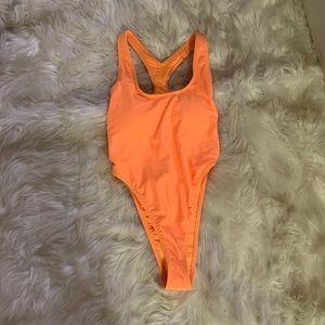Neon Orange Forever 21 One Piece Swimsuit